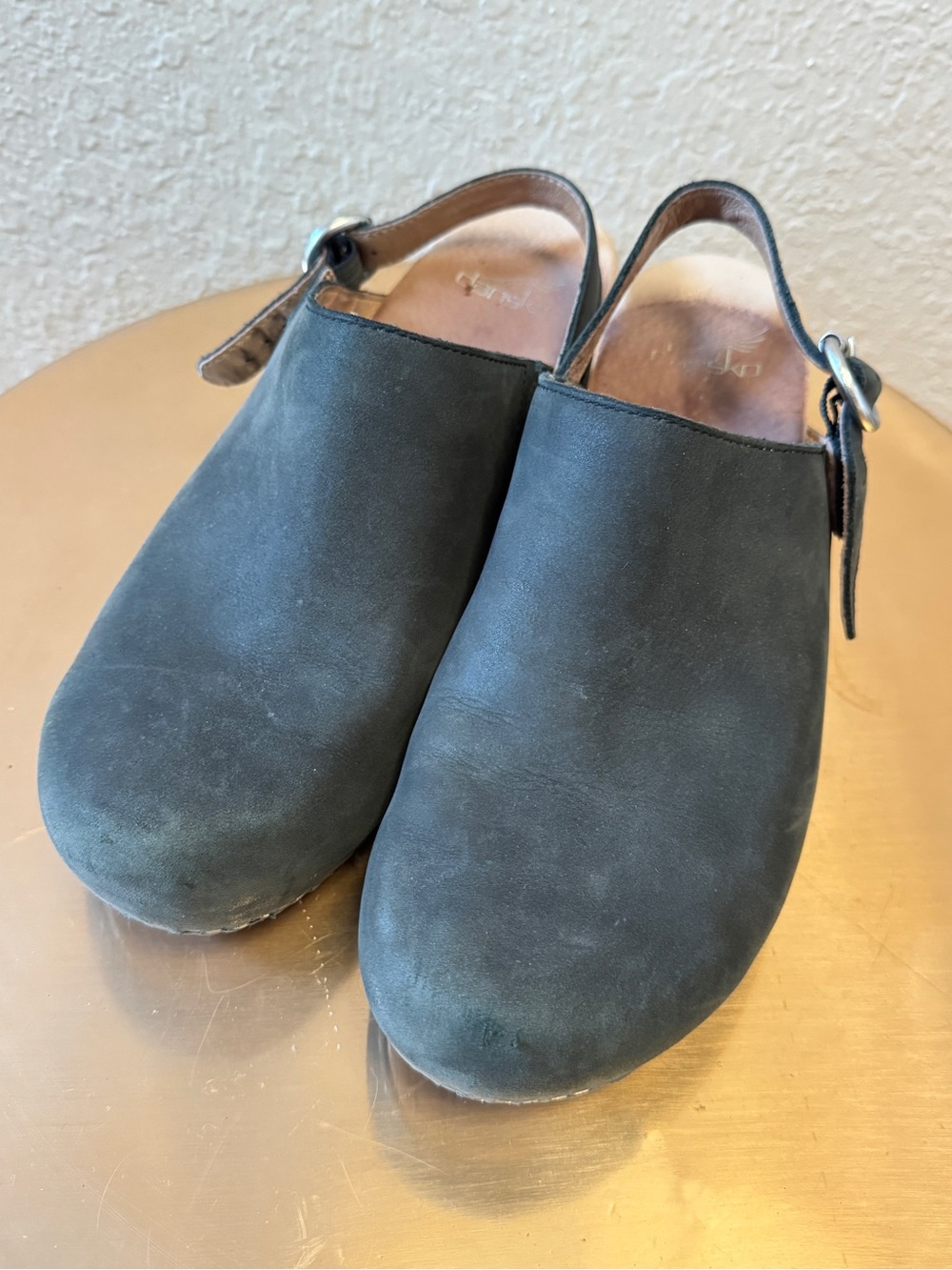 Dansko Men's Black Suede Slip-On Clogs with Back Strap